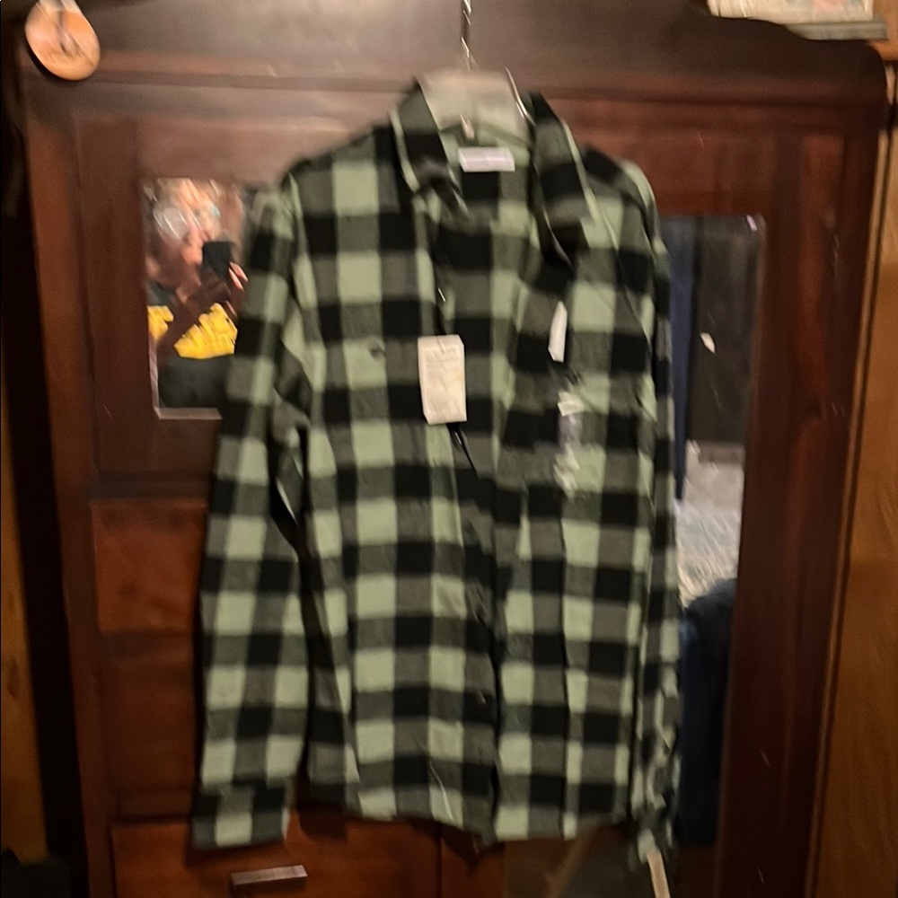 Sonoma Green and Black Button Down Shirt